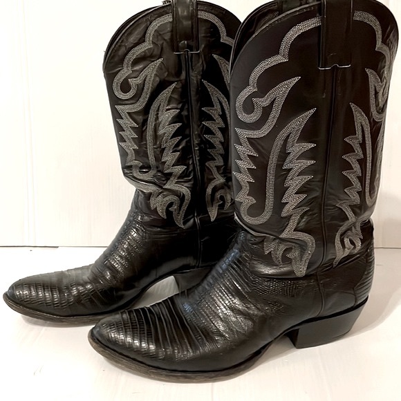 Justin Mens Exotic Lizard Cowboy Boot / FullGrain Leather Bootssize 11 EE